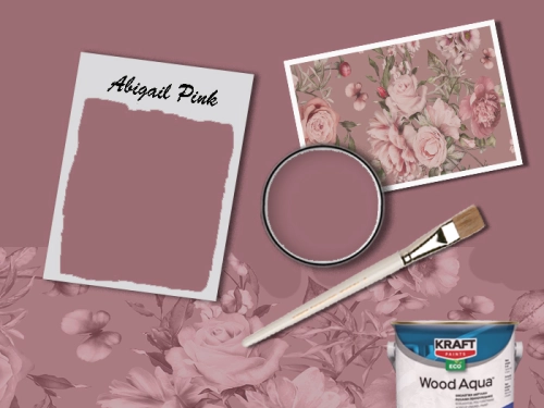 Полиуретанова акрилна боя за дърво Wood Aqua, цвят Abigail Pink