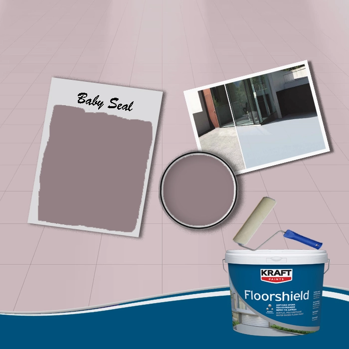 Полиуретанова акрилна боя за подове и плочки, цвят Baby Seal, 750 ml