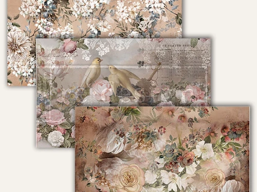 Декупажна тишу хартия ReDesign – Romance In Bloom –  3 броя х 48,25 cm x 76,20 cm