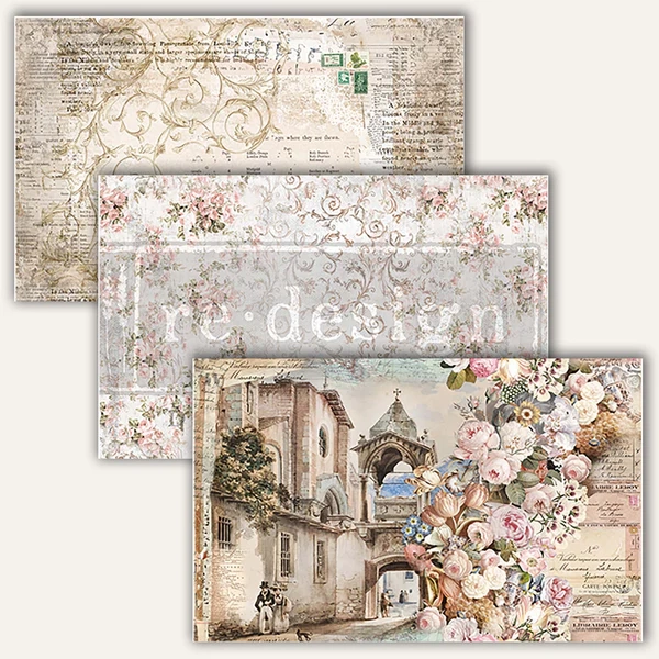 Декупажна тишу хартия ReDesign –  Old World Charm – 3 броя х 48,25 cm x 76,20 cm